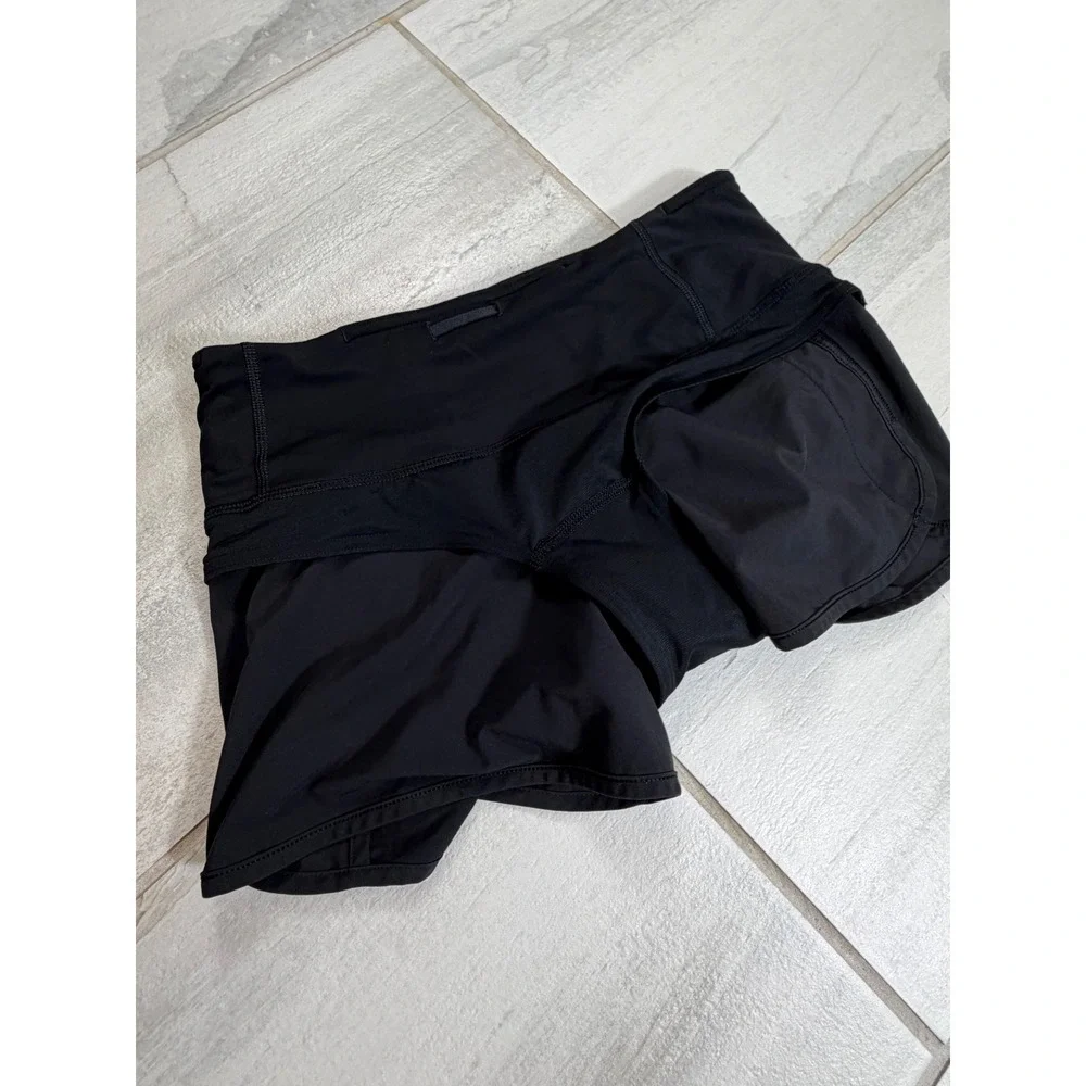 Lululemon Speed Up Short Black Running Athletic Shorts Size 2 2.5 Inch Inseam